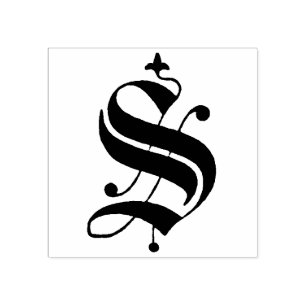 Carimbo De Borracha Antigo monograma - Letra S