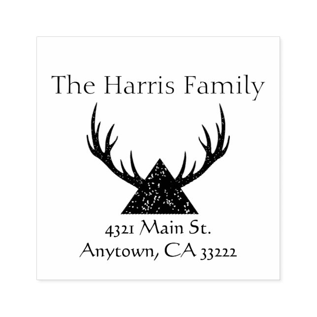 Carimbo De Borracha Antlers Silhouette Personalizados (Impressão)