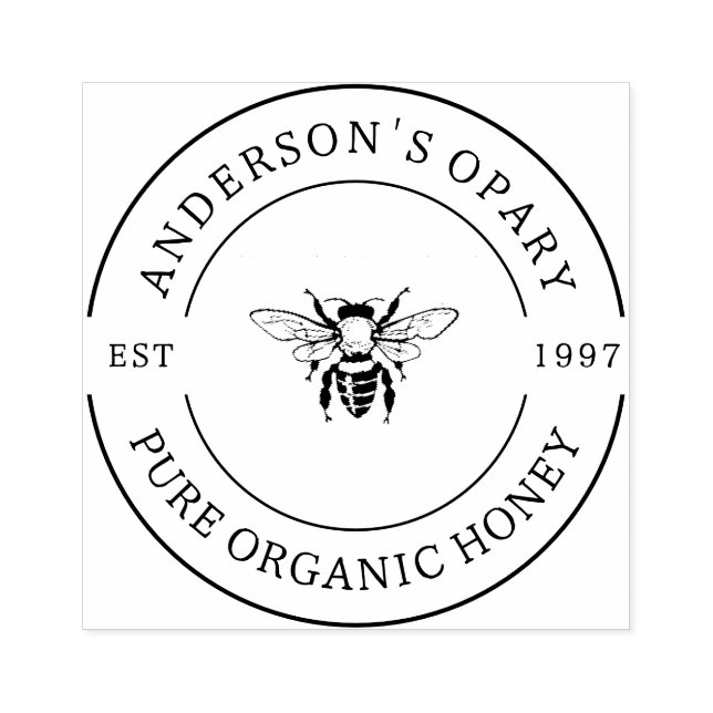 Carimbo De Borracha Apiário de Propriedade Familiar Mel Escuro Rústico (Impressão)