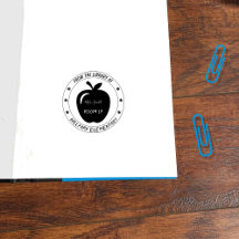 Apple Teacher Library Wood Art Stamp