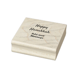 Carimbo De Borracha Aqua laranja feliz Hanukkah adiciona mensagem de t