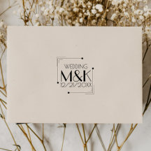 Art Deco Monograma 1920 Borracha de Casamento