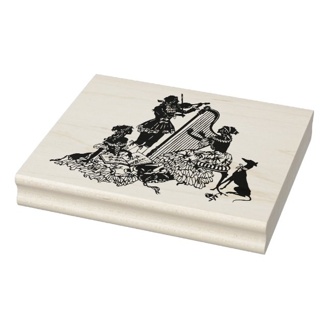 Carimbo De Borracha Art Deco Silhouette Stamp - Músicos (Carimbo)