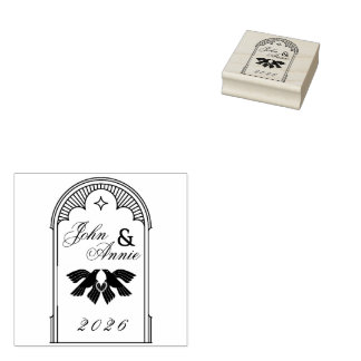 Carimbo De Borracha Art Deco Vintage Wedding Brand Stamp