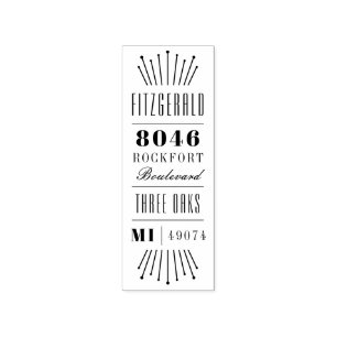 Carimbo De Borracha Art Deco Wedding Return Address Personalizado