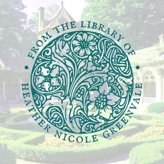 Carimbo De Borracha Art Nouveau Floral Design Personalizado (Criador carregado)