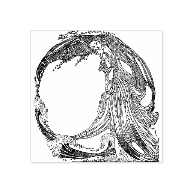 Carimbo De Borracha Art Nouveau Princess (Impressão)