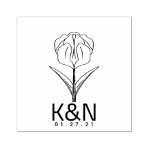 Arte de Linha de Tulipa Floral Logotipo Inicial Ca