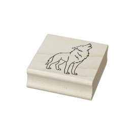 Carimbo De Borracha Arte de linha minimalista de lobo – Vida selvagem 