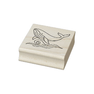 Carimbo De Borracha Arte Minimalista de Baleia em Linha – Animal Marin