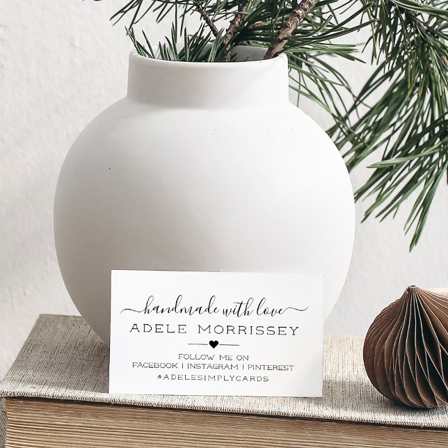 Carimbo De Borracha Artesanato artesanal com amor nas mídias sociais (Handmade With Love Social Media Rubber Stamp)