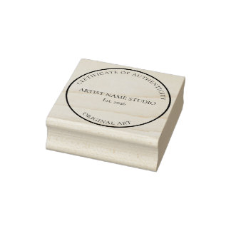 Carimbo De Borracha Artist Studio Certificate of Authenticity Stamp