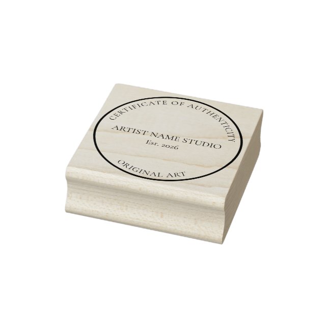 Carimbo De Borracha Artist Studio Certificate of Authenticity Stamp (Carimbo)