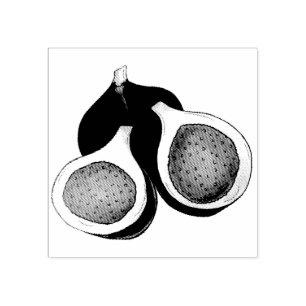 Carimbo De Borracha Árvore de figueira turca de Verão fresco em fatias