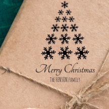 Árvore de Natal Floco de Neve Rótulo Personalizado