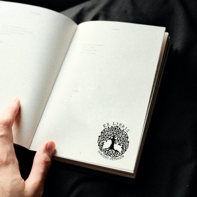 Carimbo De Borracha Árvore Moderna da Vida, Livro Ex Libris (Criador carregado)