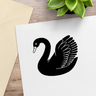 Carimbo De Borracha Asas Swan Negra