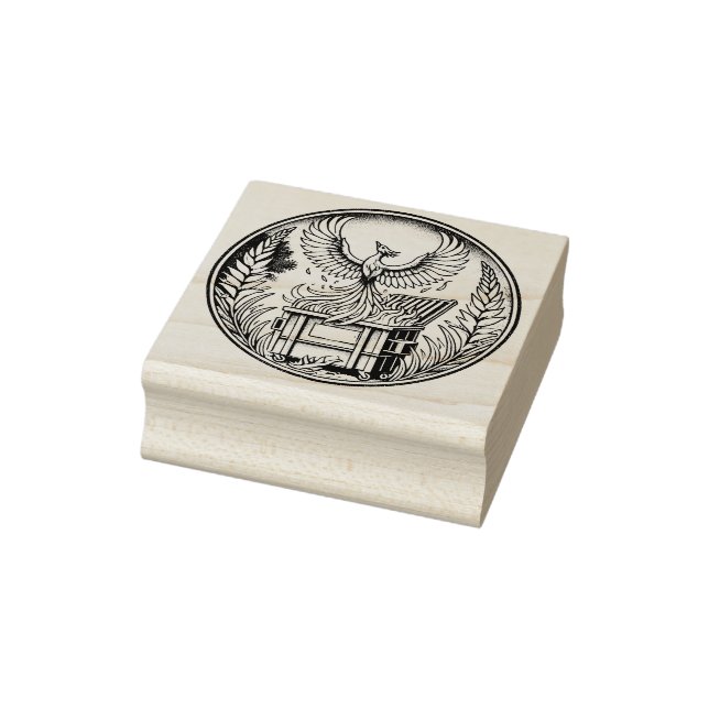 Carimbo De Borracha Ascensão de Phoenix das Cinzas de Fogo de Dumpster (Carimbo)