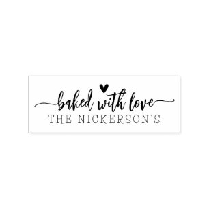 Carimbo De Borracha Assado Com Amor Coração Manuscrito