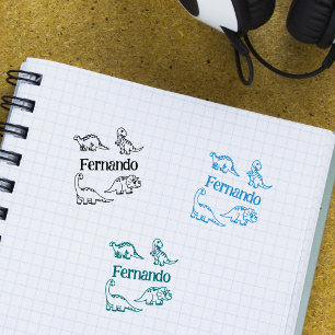 Carimbo De Borracha Assinatura de Dino do Kid Personalizado