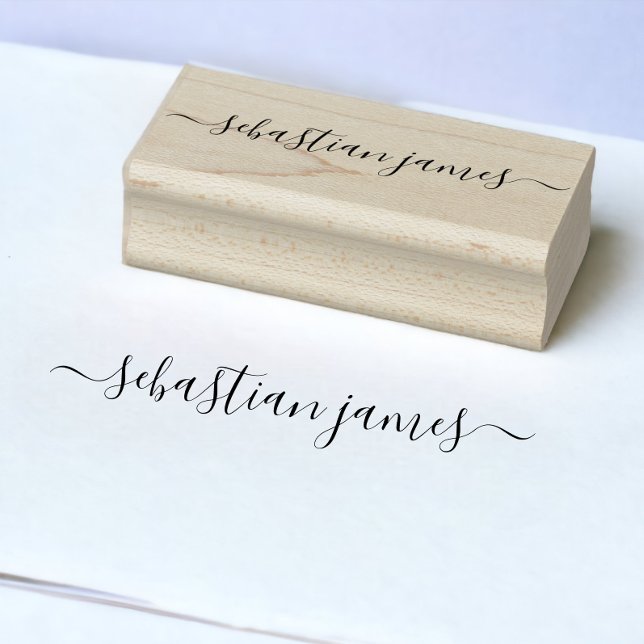 Carimbo De Borracha Assinatura Elegante Personalizada (Signature Elegant Personalized Rubber Stamp from Ricaso. Easy way to sign documents.)