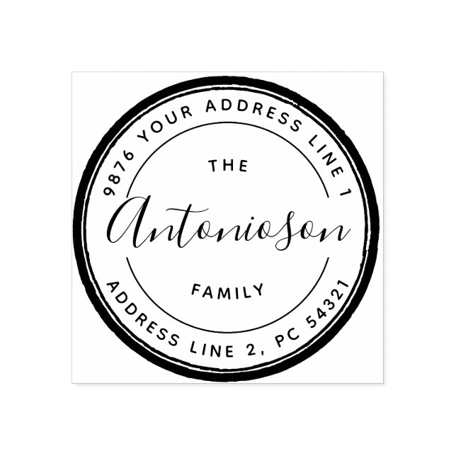 Carimbo De Borracha Assinatura Mínima Círculo (Impressão)