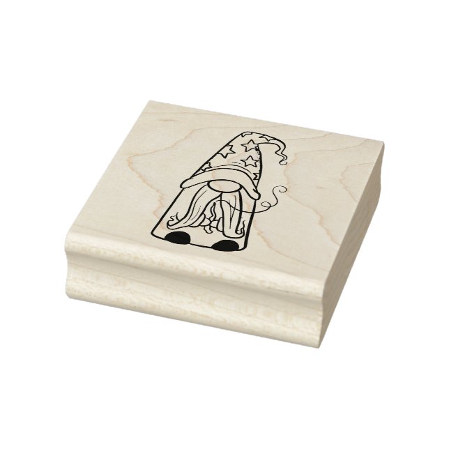 Carimbo De Borracha Assistente Gnome Wood Art Stamp (Carimbo)