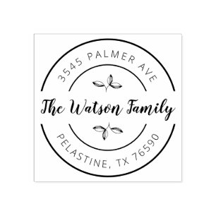 Carimbo De Borracha Auto-cobertura redonda do logotipo do endereço do