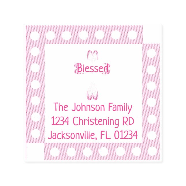 Carimbo de Borracha Autocolante Abençoado (Design)