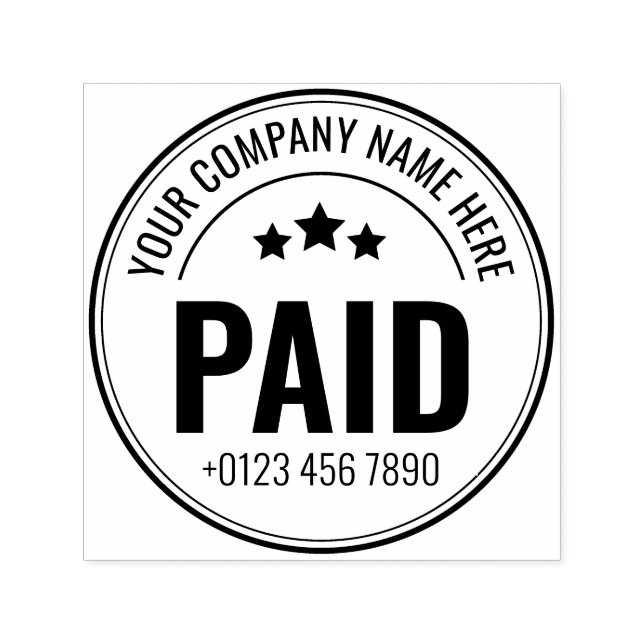 Carimbo de Borracha Autocolante de Empresa Pago Pe (Design)