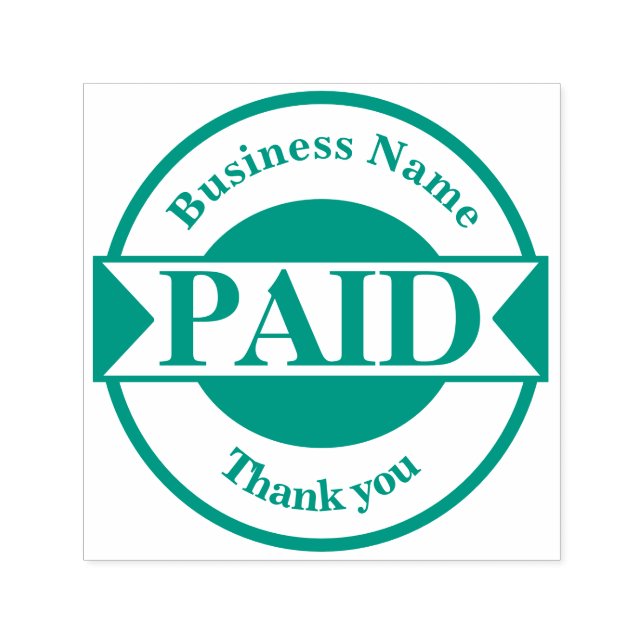 Carimbo de Borracha Autocolante PAGO (Design)