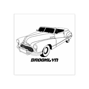 Carimbo De Borracha Automóvel clássico vermelho 1948 