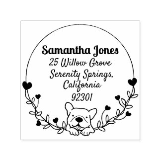 Carimbo de borracha autopicante de buldogue francê