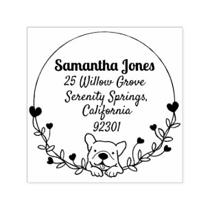 Carimbo de borracha autopicante de buldogue francê