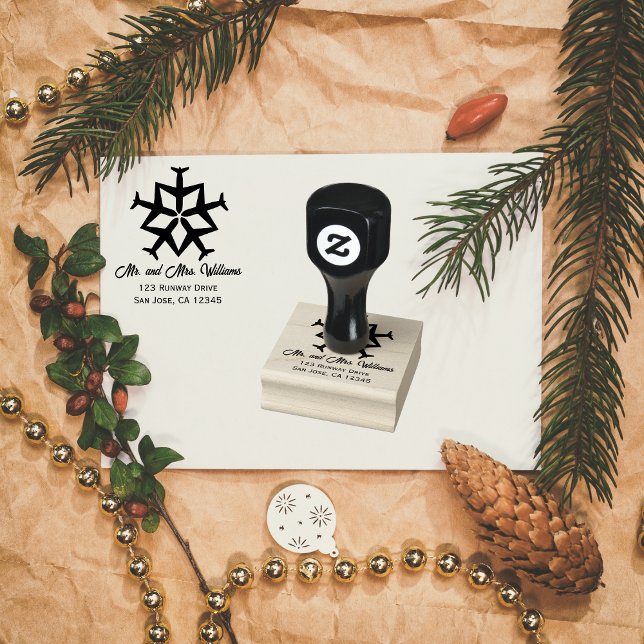 Carimbo De Borracha Avião de inverno Floco de neve Legal Aviação (Criador carregado)