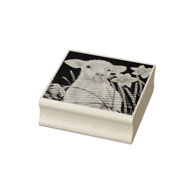 Carimbo De Borracha Baby Lamb e Primavera Daffodils (Carimbo)