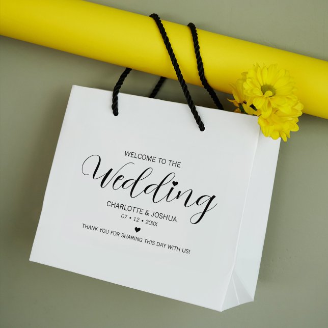 Carimbo De Borracha Bag Personalizada de Casamento de Script Elegante (Criador carregado)