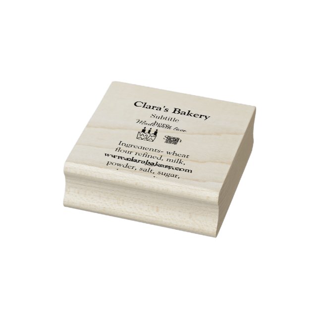 Carimbo De Borracha Bagaço de padaria adiciona ingredientes feitos com (Carimbo)