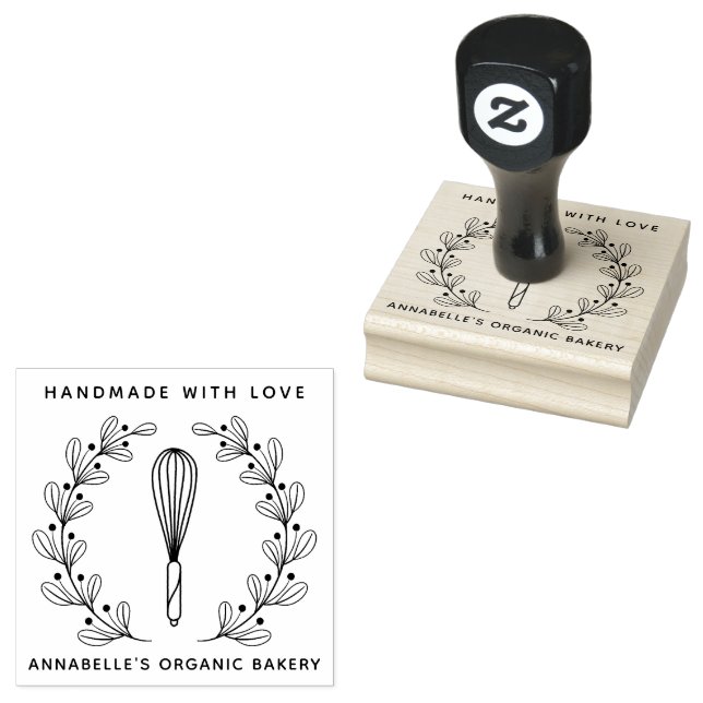 Carimbo De Borracha Bakery Whisk Wreath (Carimbado)