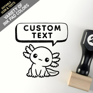 Carimbo De Borracha Balão de Fala Custom Cute Kawaii Chibi Axolote