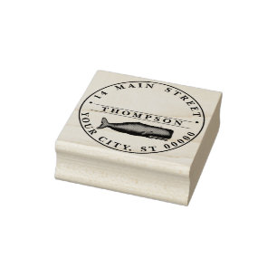 Carimbo De Borracha Baleia do século XIX Desenho de Vintage N