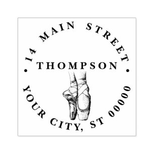 Carimbo De Borracha Ballerina Feet no ponteiro nº 1 Nome Endereço de r