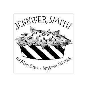 Carimbo De Borracha Ballpark Queijo Nacho Chips Snack Foodie Endereço