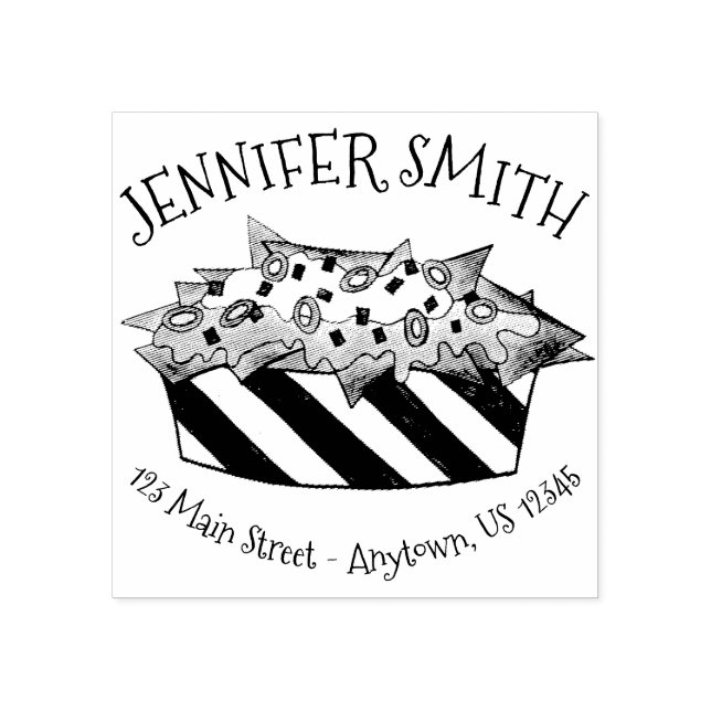 Carimbo De Borracha Ballpark Queijo Nacho Chips Snack Foodie Endereço (Impressão)