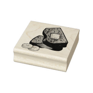 Carimbo De Borracha Banana Bread Loaf Manteiga Baker Comida