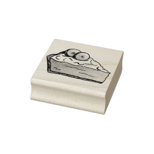 Carimbo De Borracha Banana Cream Creme Pie Slice Dessert Baking Stamp