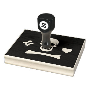 Carimbo De Borracha Bandeira Pirata Stede Bonnet Jolly Roger