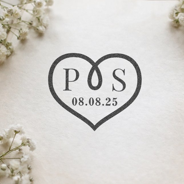 Carimbo De Borracha Barbed Wire Frame Heart Wedding Initial Monogram (Criador carregado)