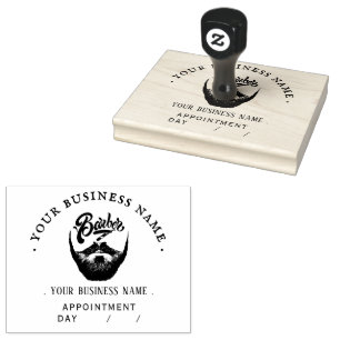 Carimbo De Borracha Barber personalizado redondo