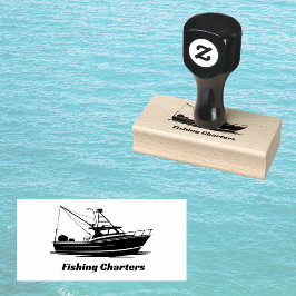 Carimbo De Borracha Barco de Pesca Esportiva Trawler Charter ou Nome d